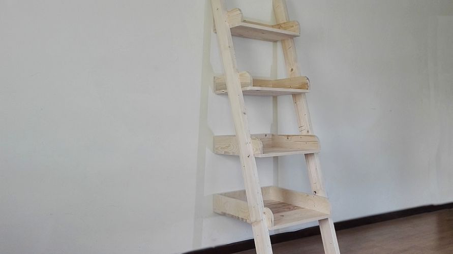 Ladder-Style Pallet Shelf Unit | Raw